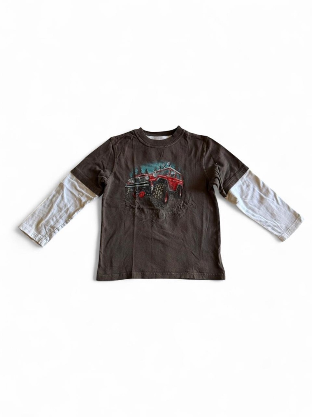 Jumping Beans Off‑Road Truck Layered Tee | Kids M (5/6)